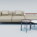 Modern chaise sofa combination 3d model