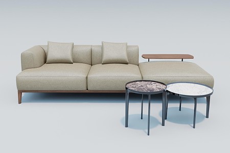 Modern chaise sofa combination 3d model