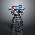 Metallic Hand Grenade With Red Fuse And Metal Grid Structure Design 3d model
