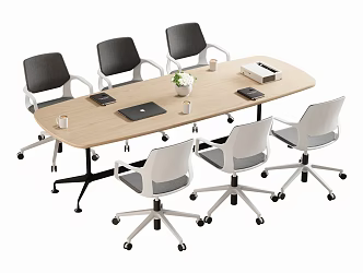 Modern Meeting Table and Chair Office Desk and Chair 3d model