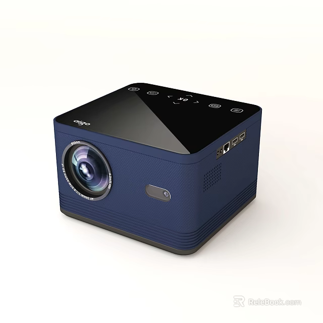 Compact Blue Mini Projector with High Definition Lens for Surveillance Monitoring 3d model 
