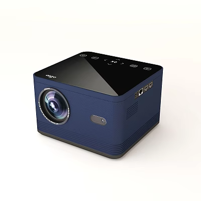 Compact Blue Mini Projector with High Definition Lens for Surveillance Monitoring 3d model
