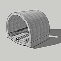 Road Infrastructure Semicircular Concrete Structure With Interior Metal Grilles And Reinforced Flooring