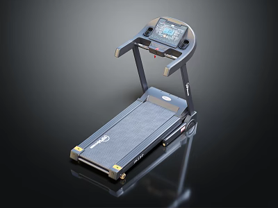 Modern Digital Treadmill Fitness Equipment With LCD Display And Running Belt 3d model