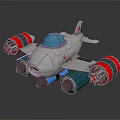 Futuristic Passenger Aircraft With Silver Body Blue Cockpit And Red Engines