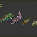 Futuristic Water Transport Vehicles With Sleek Designs And Green Red Accents