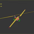 Model Airplane Featuring Yellow Cross Wings And Red Accents Design