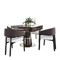 Modern Mahjong Table and Chair Mahjong Table Dining Table and Chair Combination 3d model