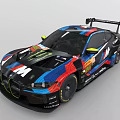 BMW M Race Car With Colorful Livery Monster Sponsor And Rear Wing