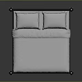 Elegant Four Poster Bed With Metal Posts White Mattress And Pillows