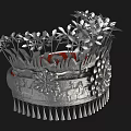 Exquisite Silver Crown Jewelry With Intricate Leaf And Floral Decorations And Tassels
