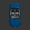 Blue Mazda Convertible With Modern Sporty Design Open Top And Black Wheels