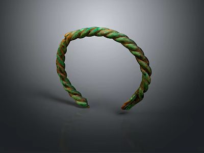 Trendy Braided Green Brown Headband Fashion Accessory With Woven Texture For Hair Decoration 3d model