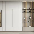 Modern bookshelf background wall 3d model