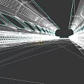 Modern Car Driving Through Illuminated Futuristic Tunnel With Smooth Road And Arch Structure