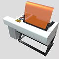 Industrial CO2 Laser Cutting Machine GJ145 Model With Open Lid Control Panel And Mobile Wheels