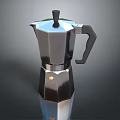 Classic Stainless Steel Moka Pot Kitchen Appliance with Black Handle and Modern Design