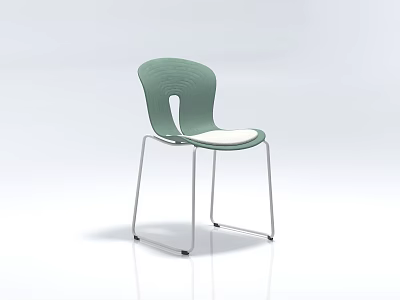Light Green Leisure Chair With White Seat And Metal Frame Modern Minimalist Design 3d model