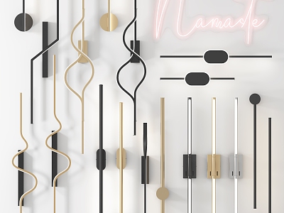 Minimalist line type wall lamp model