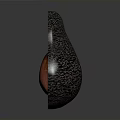 Halved Avocado with Yellow Flesh and Red Seed on Gray Background