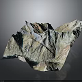 Modern 3D Topographic Terrain Model With Colorful Surface Texture Design 3d model