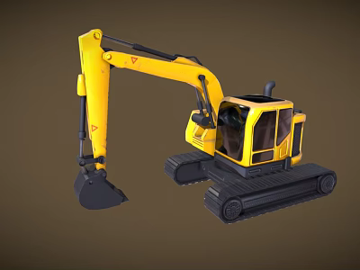 Excavator Hook Machine Excavator Cartoon Excavator Heavy Machinery Engineering Truck Scraper Low Face Number Low Mold Simple Mold Game Video Level Super Realistic 3d model