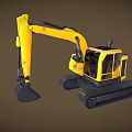 Excavator Hook Machine Excavator Cartoon Excavator Heavy Machinery Engineering Truck Scraper Low Face Number Low Mold Simple Mold Game Video Level Super Realistic 3d model