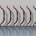Six Brown Wooden Swing Doors Arranged Against White Background With Reflections