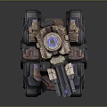 Futuristic Military Vehicle With Armored Mechanical Structure And Blue Glowing Lights