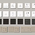 Modern Switch Panels in White Black Gray with Single Double Socket Designs