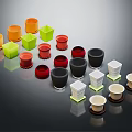 Colorful Small Garden Decor Containers With Various Colors And Simple Arrangement