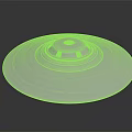 Light Blue Alien Tech Disc Device Featuring Concentric Circles And Central Hole 3d model