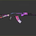 Colorful Assault Rifle With Pink Purple Graffiti Rascal Design And Modern Aesthetic