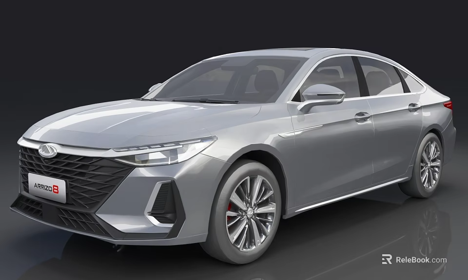 Silver Modern Sedan Featuring Sleek Exterior Design LED Headlights And Alloy Wheels 3d model 