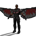 Game Movie Character In Black Red Armor With Large Wings