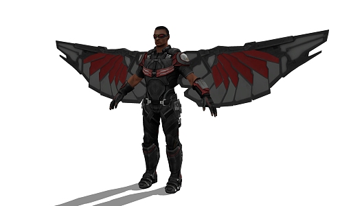 Modern game character Marvel Falcon 3d model