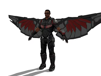 Modern game character Marvel Falcon 3d model