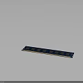High Performance Blue RAM Memory Module With Black Chips And Gold Pins 3d model
