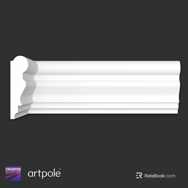 Elegant White Architectural Decorative Molding With Smooth Surface Design 3d model 