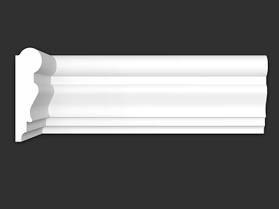 Elegant White Architectural Decorative Molding With Smooth Surface Design 3d model