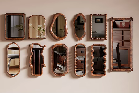 French Middle Mirror Combination 3d model
