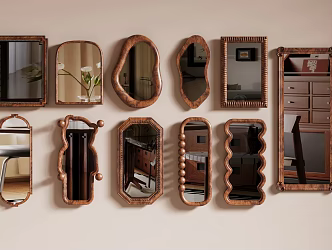 French Middle Mirror Combination 3d model