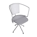 Modern Minimalist Dining Chair With Walnut Wooden Seat And Black Metal Frame Design