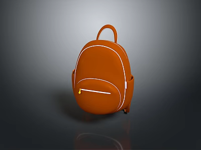 Stylish Orange Backpack with Practical Design Smooth Zipper and Daily Use Features 3d model