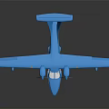 Blue Passenger Seaplane with Modern Aerodynamic Design and Shiny Exterior Surface
