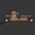 Electromagnetic Experiment Apparatus with Wooden Base Horizontal and Vertical Coils and Metal Rod Components