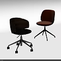 Modern Office Chairs With Wooden Backrest Black Seat And Orange Velvet Padded Design