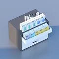 Perfume Cosmetics Display Stand With Colorful Boxes Neatly Arranged On Retail Counter