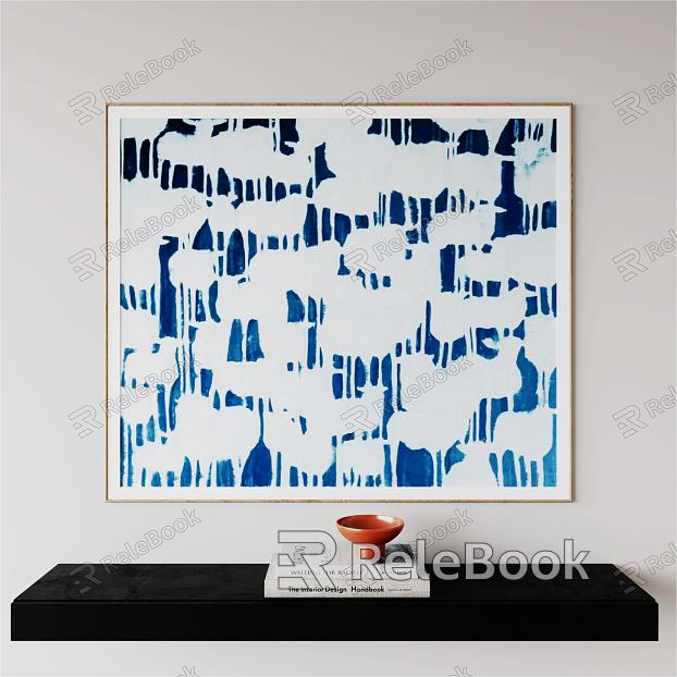 Blue abstract decorative painting model