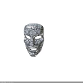 Golden Cracked Texture Mask With Human Face Shape And Eye Mouth Holes